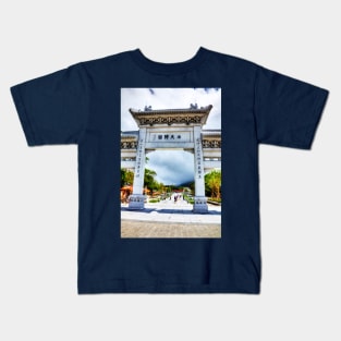 San Men or Mountain Gate at Po Lin Monastery Hong Kong Kids T-Shirt